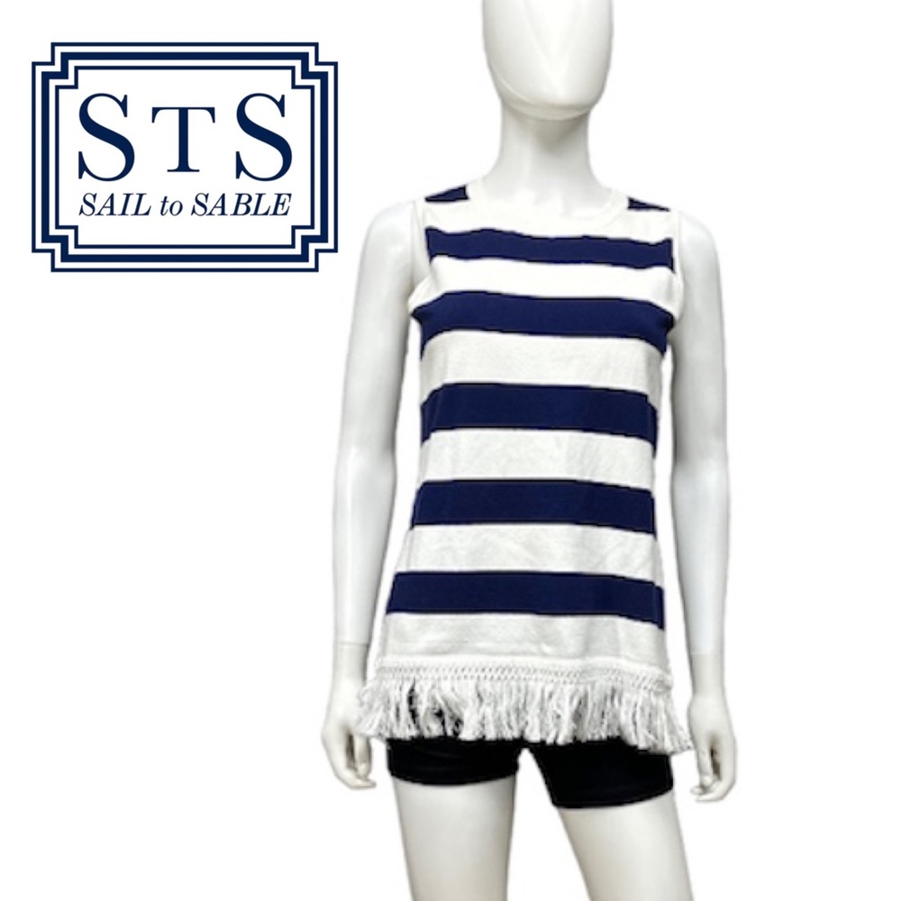 Sail To Sable Striped Fringed Tank [7010]
